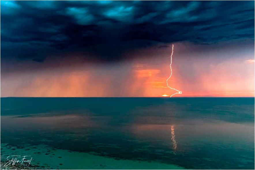 Thunderstorm during sunset